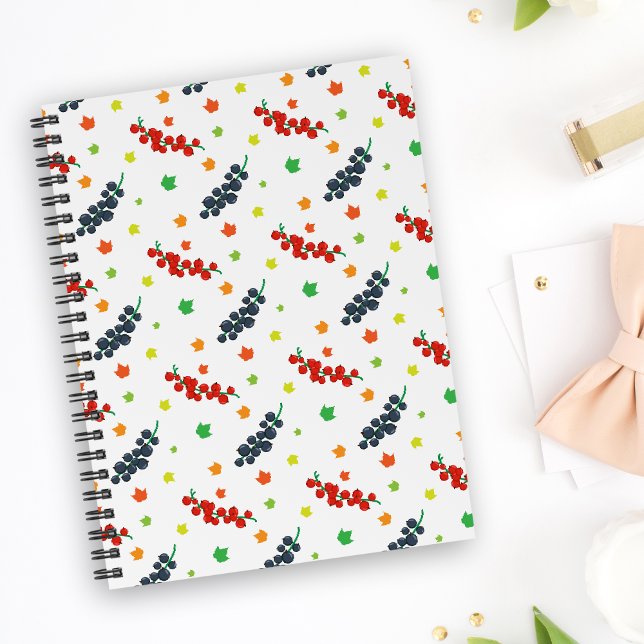Pattern Of Berries, Redberry, Blueberry, Fruit Notebook (Creator Uploaded)