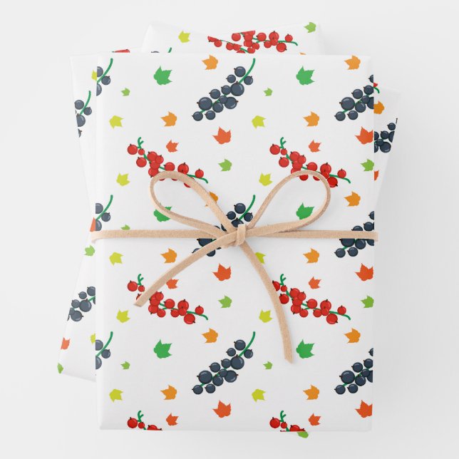 Pattern Of Berries, Redberry, Blueberry, Fruit Wrapping Paper Sheet (In situ)