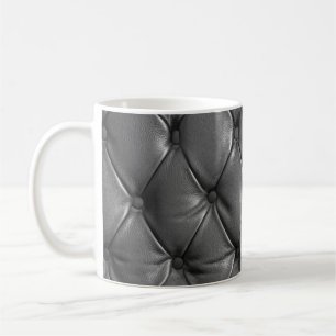 pattern of black genuine leather texture using as coffee mug