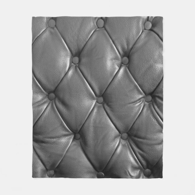 pattern of black genuine leather texture using as  fleece blanket (Front)