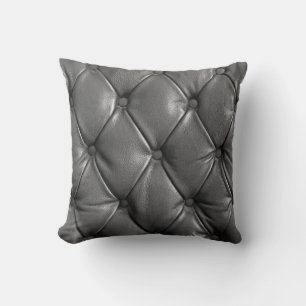 pattern of black genuine leather texture using as throw pillow