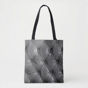 pattern of black genuine leather texture using as tote bag