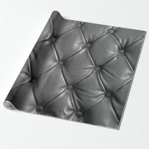 pattern of black genuine leather texture using as wrapping paper