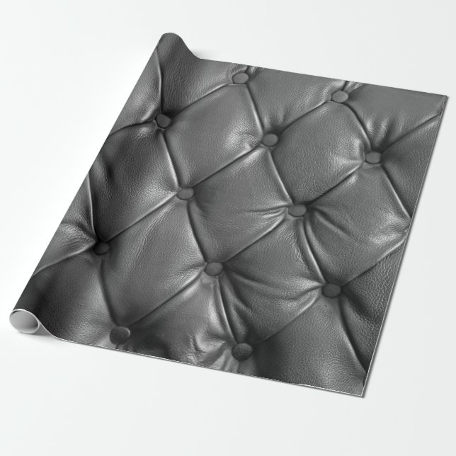 pattern of black genuine leather texture using as  wrapping paper (Unrolled)
