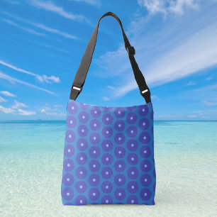 Pattern of Blue Discs on a medium Crossbody Bag