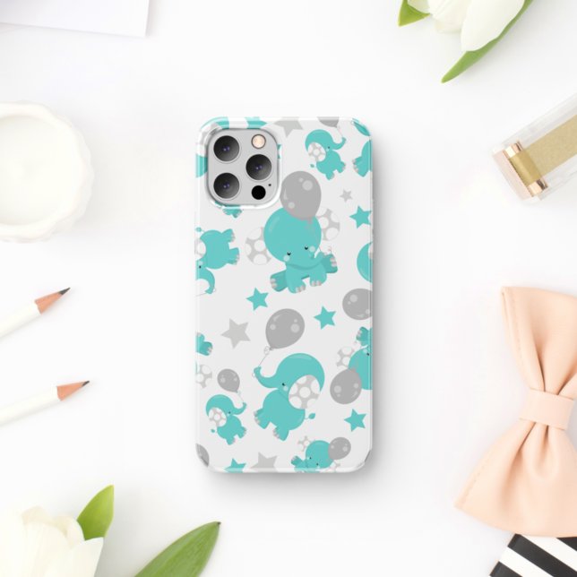 Pattern Of Blue Elephants, Cute Elephants, Stars (Creator Uploaded)