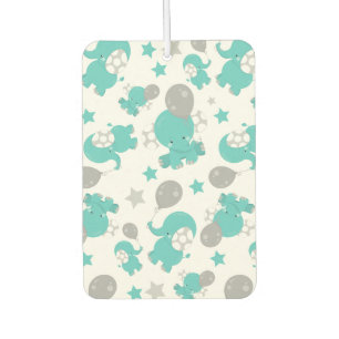 Pattern Of Blue Elephants, Cute Elephants, Stars Air Freshener