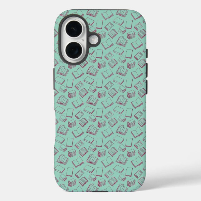 Pattern of Books in Dark Red Case-Mate iPhone Case (Back)