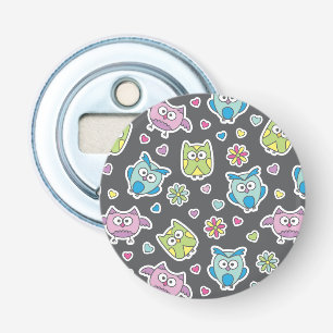 pattern of cartoon owls bottle opener