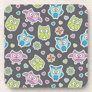 pattern of cartoon owls coaster