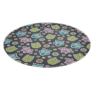 pattern of cartoon owls cutting board