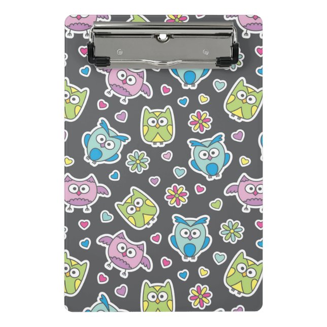 pattern of cartoon owls mini clipboard (Front)