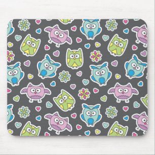 pattern of cartoon owls mouse pad