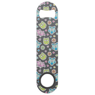 pattern of cartoon owls speed bottle opener