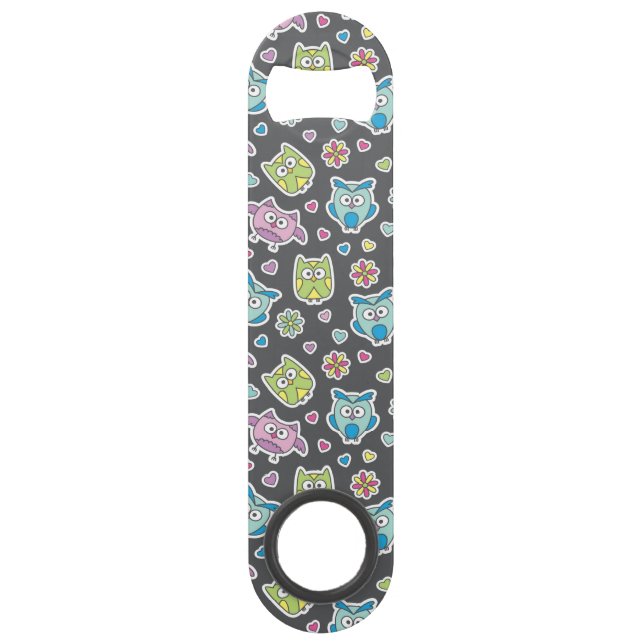pattern of cartoon owls speed bottle opener (Front)