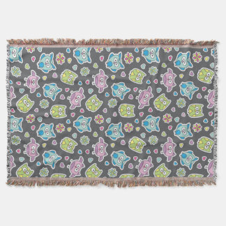 pattern of cartoon owls throw blanket