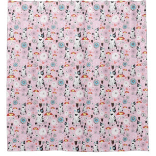pattern of cats and flowers