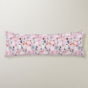 pattern of cats and flowers body pillow