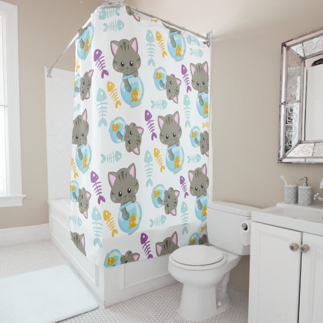 Pattern Of Cats, Cute Cats, Kittens, Fish (In Situ)