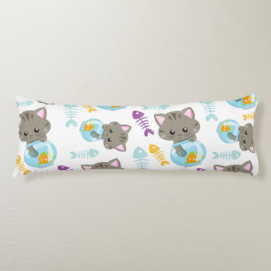 Pattern Of Cats, Cute Cats, Kittens, Fish Body Pillow