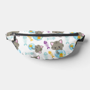 Pattern Of Cats, Cute Cats, Kittens, Fish Fanny Pack