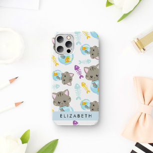 Pattern Of Cats, Cute Cats, Kittens, Your Name iPhone 16 Case