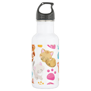 Pattern Of Cats, Cute Cats, Kitty, Kittens, Paws 532 Ml Water Bottle