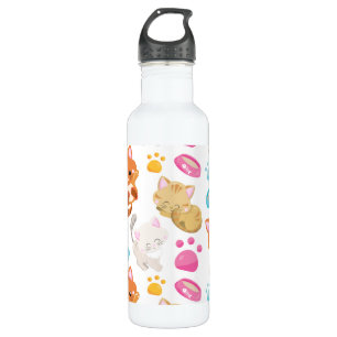 Pattern Of Cats, Cute Cats, Kitty, Kittens, Paws 710 Ml Water Bottle
