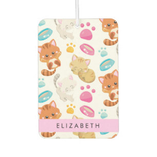 Pattern Of Cats, Cute Cats, Kitty, Paws, Your Name Air Freshener