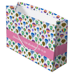 Pattern Of Colourful Hot Air Balloon Images Large Gift Bag