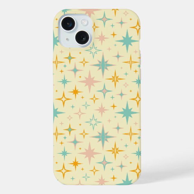 Pattern of colourful retro stars iPhone case (Back)