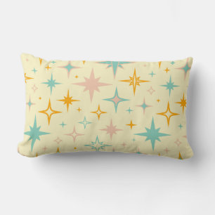 Pattern of colourful retro stars lumbar pillow