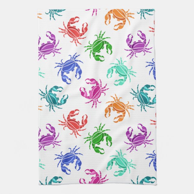 Pattern Of Crabs Kitchen Towel (Vertical)