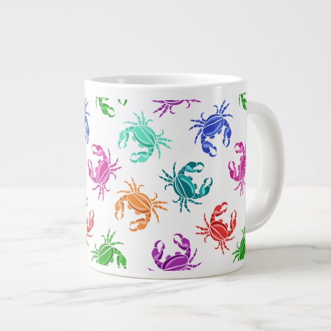 Pattern Of Crabs Large Coffee Mug (Front Right)
