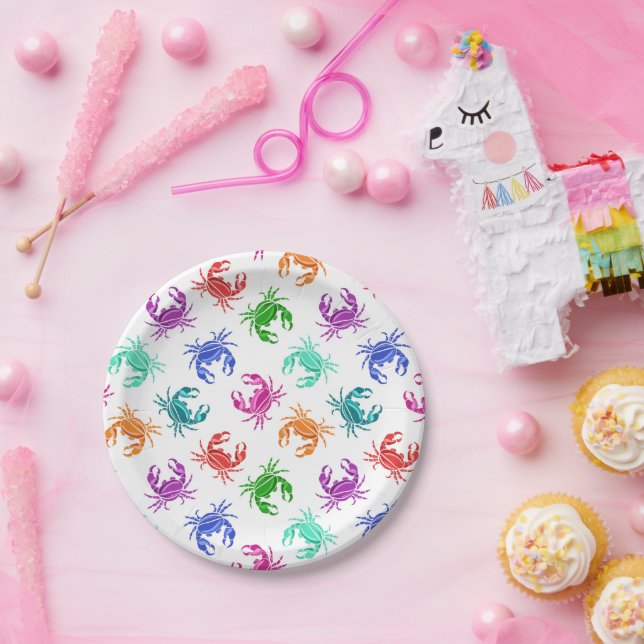 Pattern Of Crabs Paper Plate (Party)
