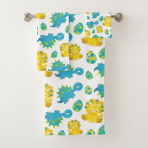 Pattern Of Dinosaurs, Cute Dinosaurs, Baby Dino Bath Towel Set