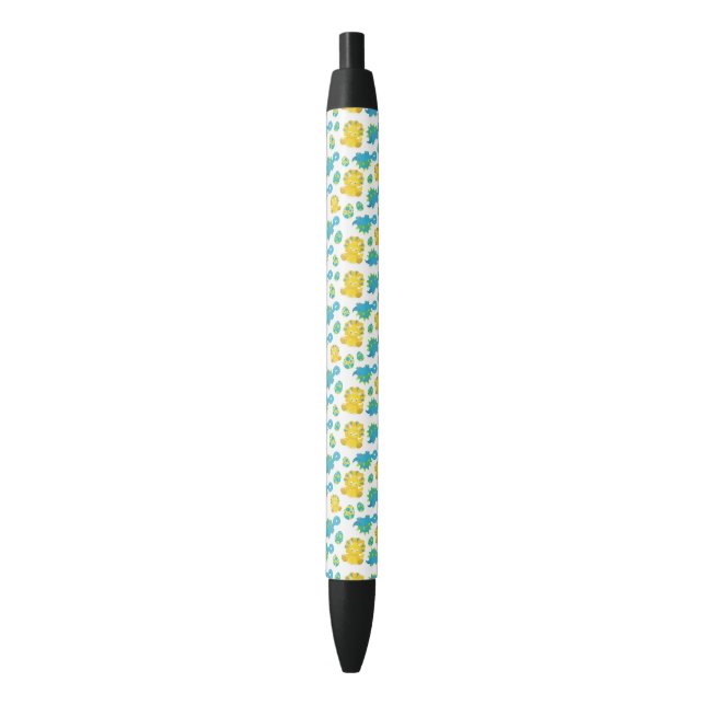 Pattern Of Dinosaurs, Cute Dinosaurs, Baby Dino Black Ink Pen (Front Vertical)