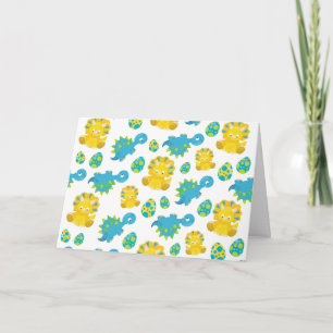 Pattern Of Dinosaurs, Cute Dinosaurs, Baby Dino Card