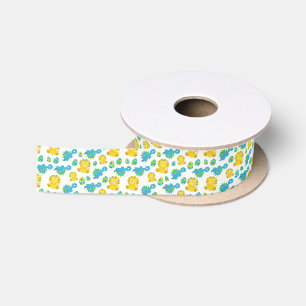 Pattern Of Dinosaurs, Cute Dinosaurs, Baby Dino Satin Ribbon