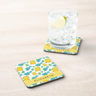 Pattern Of Dinosaurs, Cute Dinosaurs, Your Name Coaster