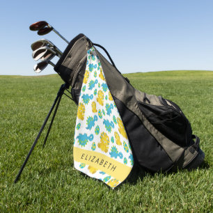 Pattern Of Dinosaurs, Cute Dinosaurs, Your Name Golf Towel