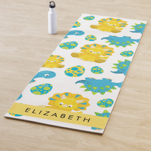 Pattern Of Dinosaurs, Cute Dinosaurs, Your Name Yoga Mat