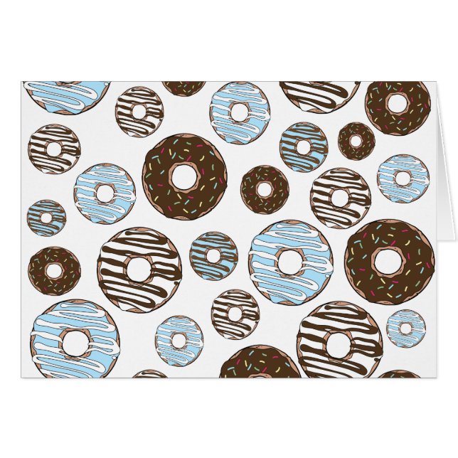 Pattern Of Doughnuts, Blue Doughnuts, Brown Doughn (Front Horizontal)