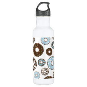 Pattern Of Doughnuts, Blue Doughnuts, Brown Doughn 710 Ml Water Bottle