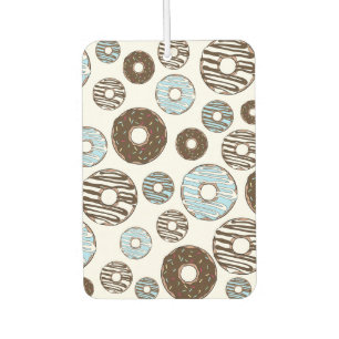 Pattern Of Doughnuts, Blue Doughnuts, Brown Doughn Air Freshener