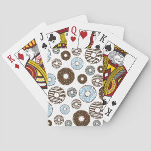 Pattern Of Doughnuts, Blue Doughnuts, Brown Doughn Playing Cards