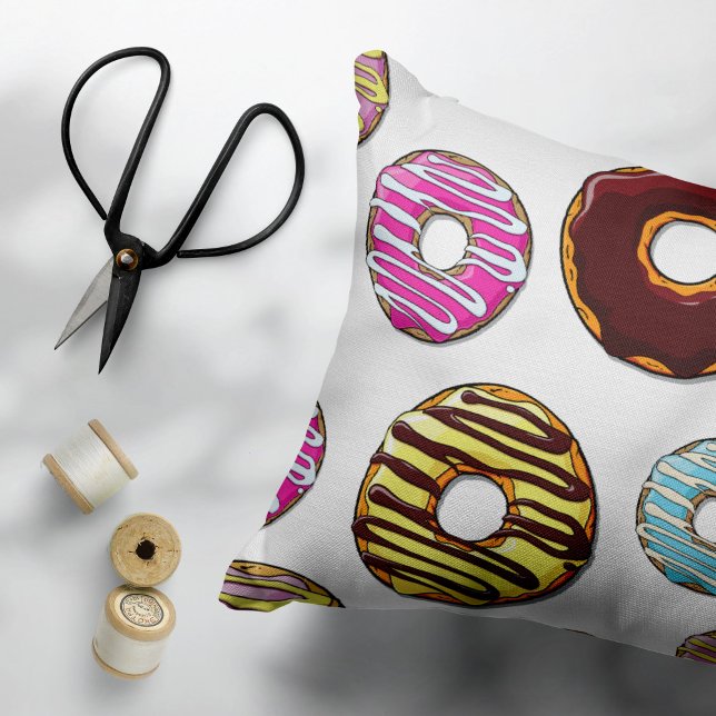 Pattern Of Doughnuts, Colourful Doughnuts, Sprinkl Accent Pillow (Creator Uploaded)