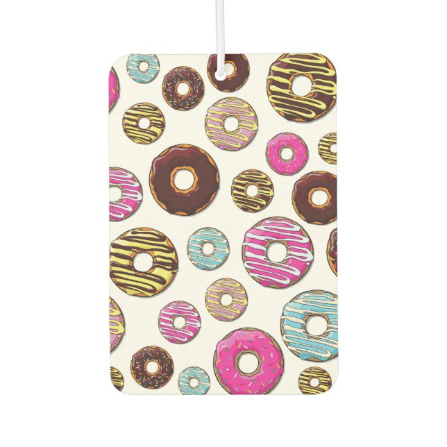 Pattern Of Doughnuts, Colourful Doughnuts, Sprinkl Air Freshener (Front)