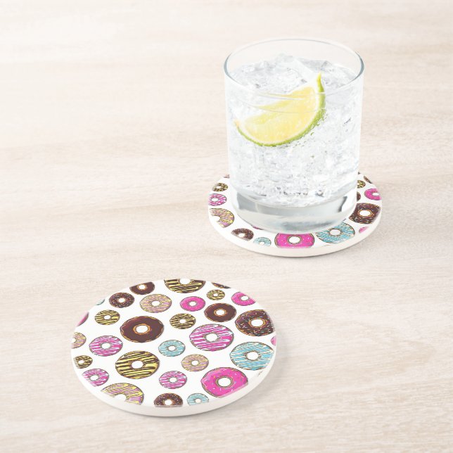 Pattern Of Doughnuts, Colourful Doughnuts, Sprinkl Coaster (Side)