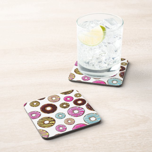 Pattern Of Doughnuts, Colourful Doughnuts, Sprinkl Coaster (Right Side)